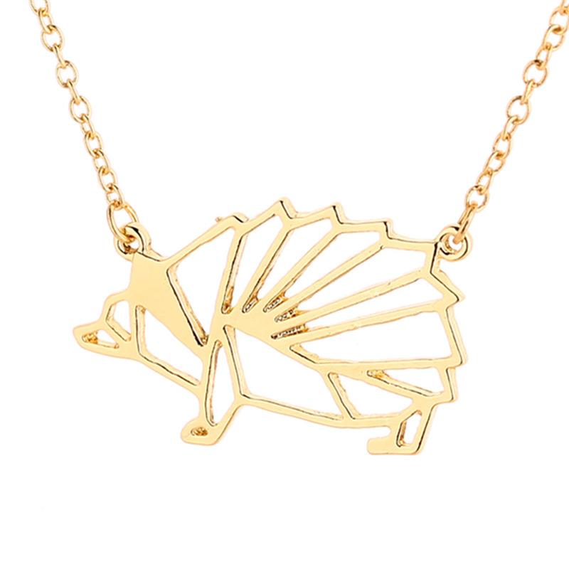 Popular Jewelry Hollow Hedgehog Pendant Female Necklace Small Animal Clavicle Chain Necklace Alloy Plating