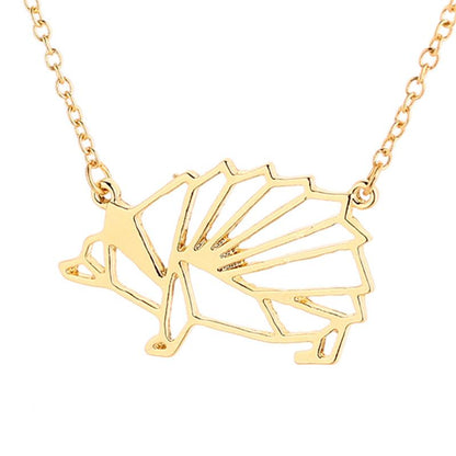 Popular Jewelry Hollow Hedgehog Pendant Female Necklace Small Animal Clavicle Chain Necklace Alloy Plating
