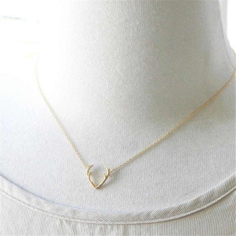 Popular Jewelry Girls Necklace Small Animal Elk Pendant Antlers Clavicle Chain Jewelry