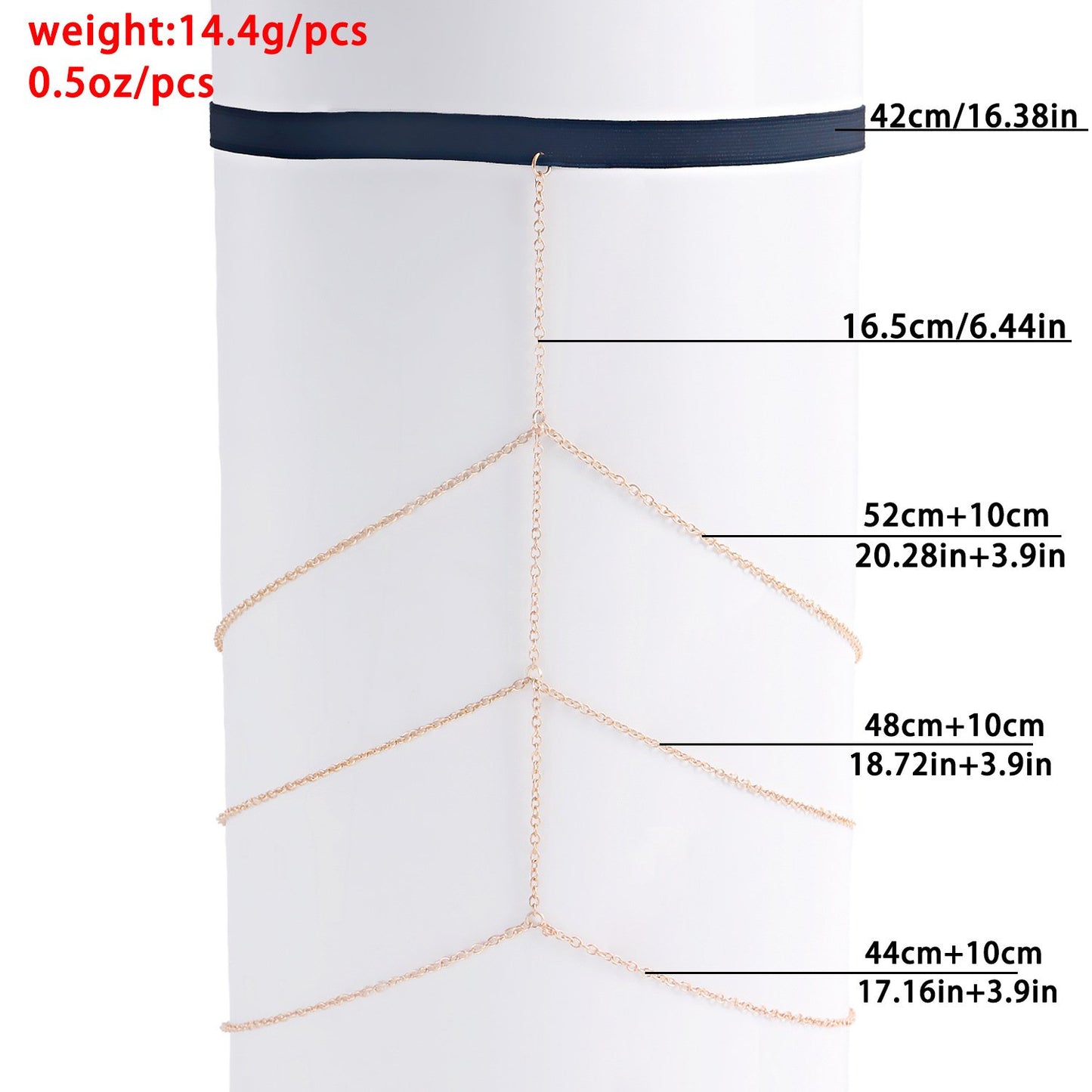 Jewelry Casual Versatile Leg Ring Body Chain Sexy Sweet Cool Elastic Band Metal Thigh Chain