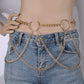 Simple and versatile sexy waist chain ins exaggerated chain tassel geometric ring body chain