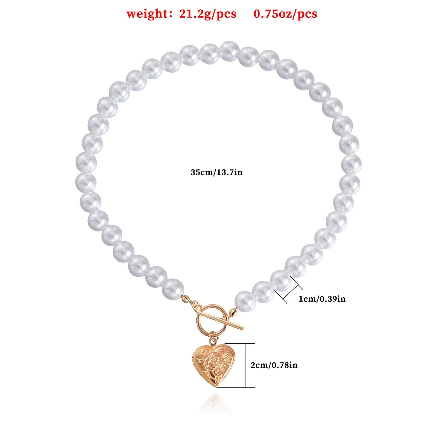 Jewelry Valentine's Day openable cover love simple OT buckle baroque pearl necklace female niche design sense