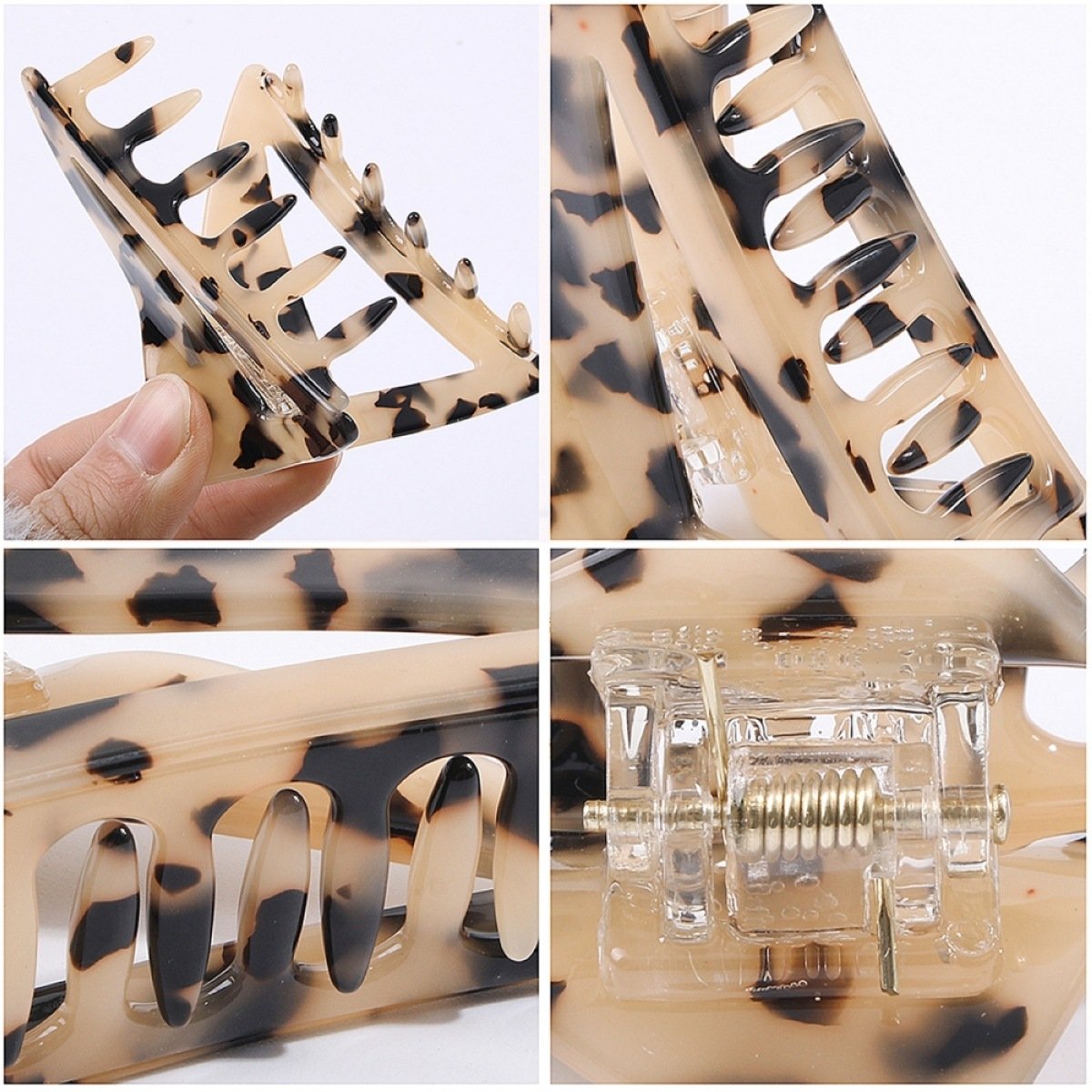 F351 Acrylic Acetate Sheet Triangular Claw Clip Female Retro Simple Lazy Net Red Hair Clip