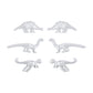 E1383 Small Geometric Stud Earrings Small Dinosaur Personality Retro Simple Metal Earring Set