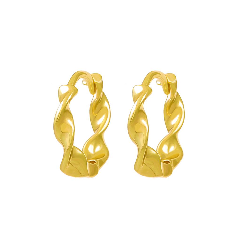Ins wavy twist earrings female fashion temperament matte irregular geometric earrings simple net red earrings