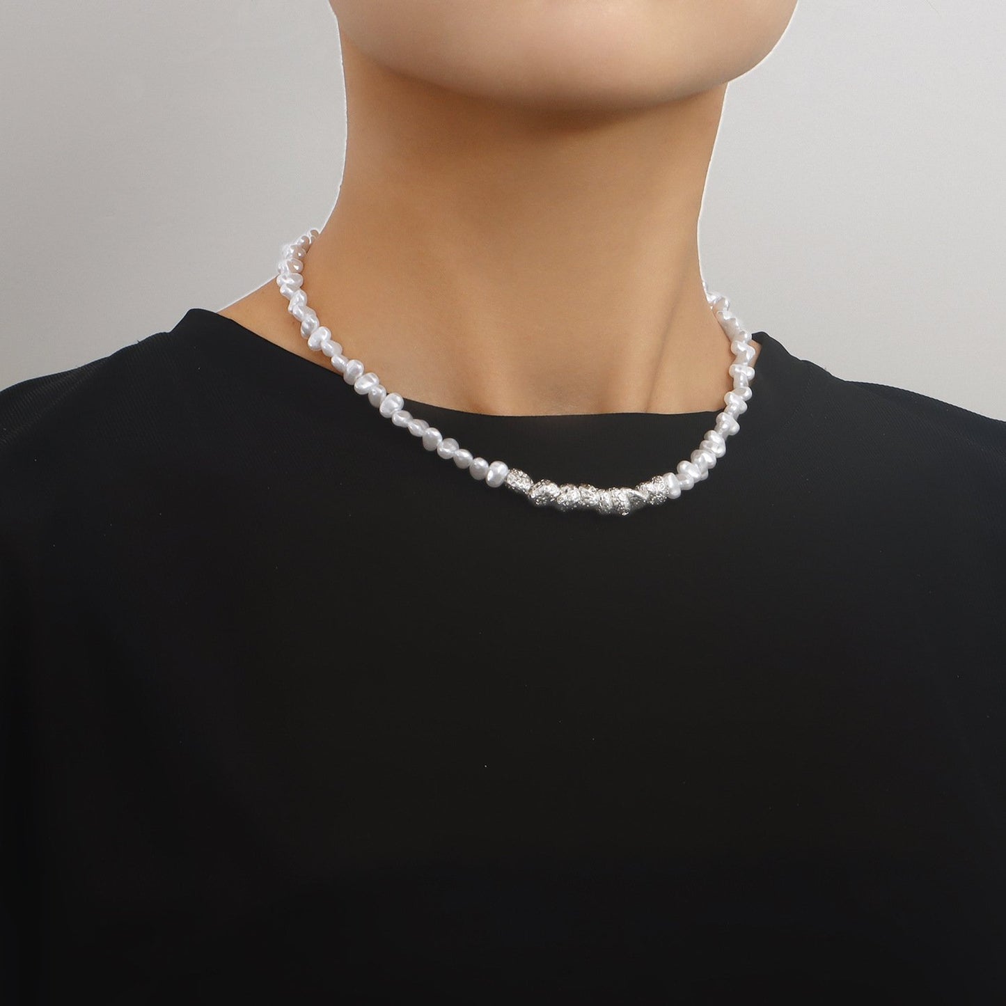 Jewelry Broken Silver Few Two Imitation Pearl Necklace Women's Versatile Sen Department Temperament Clavicle Chain Beaded Necklace