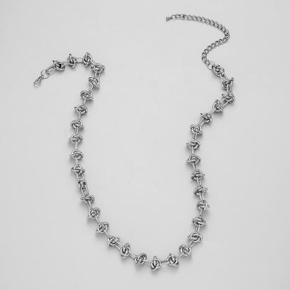 Popular Knot Chain Hip-Hop Night Thorn Necklace Adjustable Size Trendy Men's Essential Items Jewelry