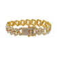 Trendy golden rhombus 12mm full diamond box buckle men's jewelry simple natural atmosphere jewelry