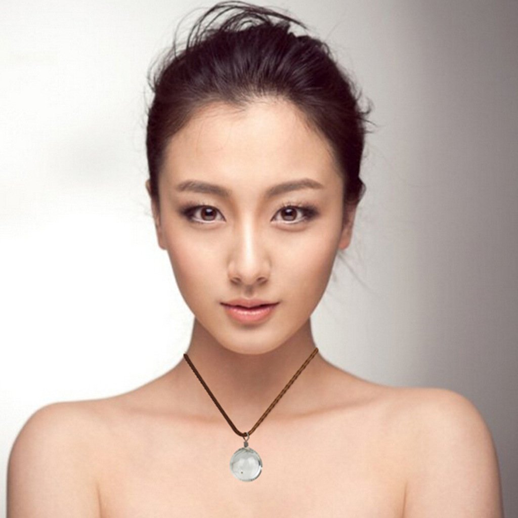 Time gem transparent crystal ball herbarium necklace dandelion dried flower pendant clavicle chain