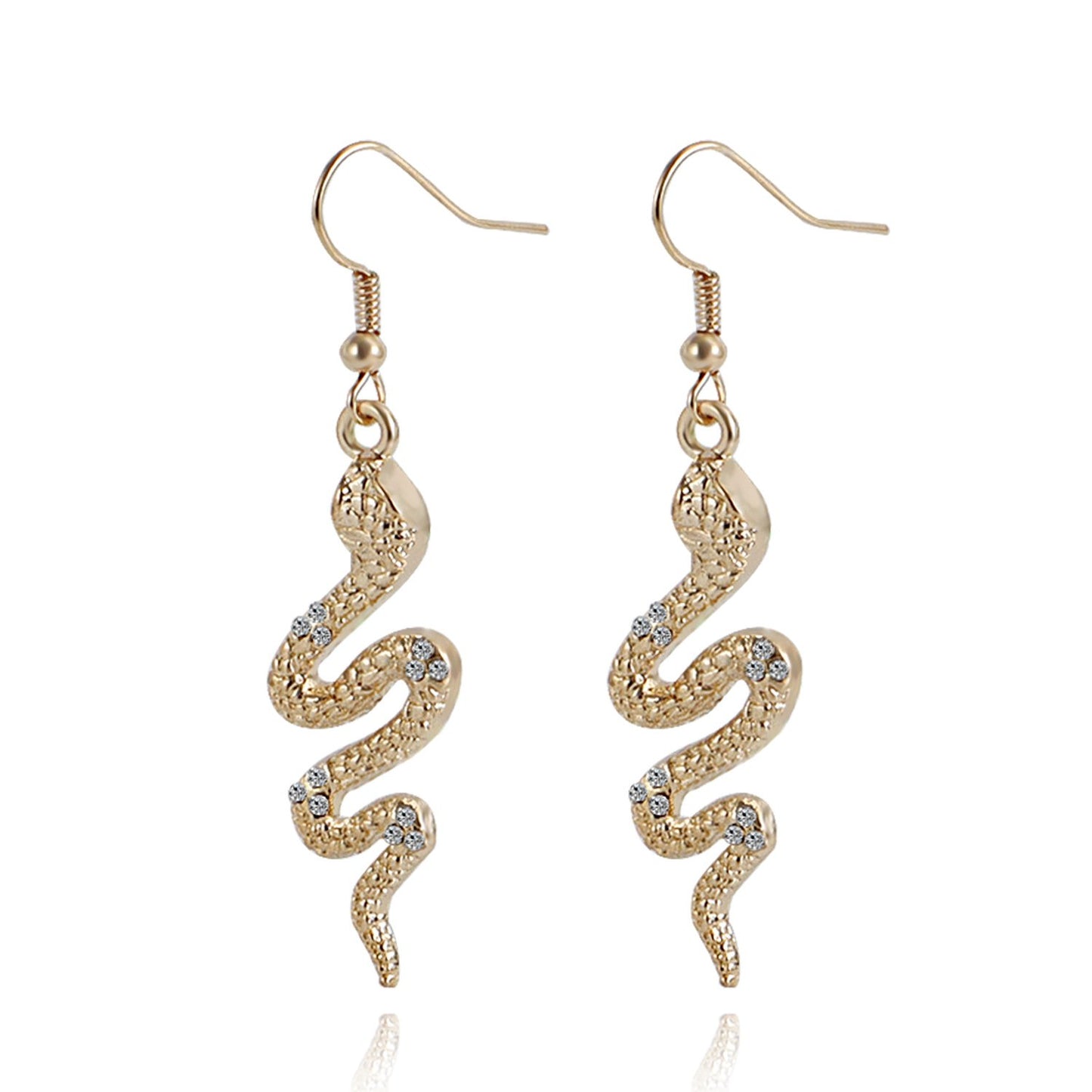 Jewelry ins micro-inlaid diamond snake-shaped pendant retro earrings female earrings high-end niche earrings