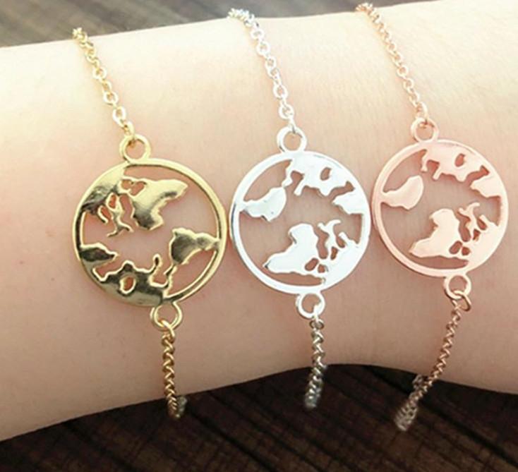 Necklace Explosive World Map Bracelet Head Jewelry Women's Accessories Creative