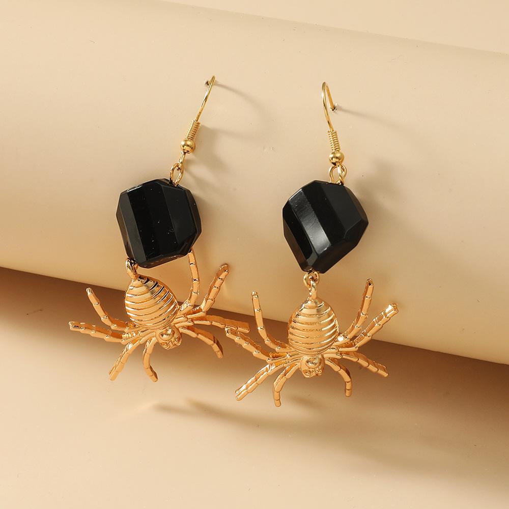 Exaggerated Spider Earrings Dark Girl Street Cool Spider Creative Design Earrings Halloween Accessories
