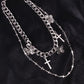Accessories creative hip-hop necklace street style ins cross multi-layer suit necklace female