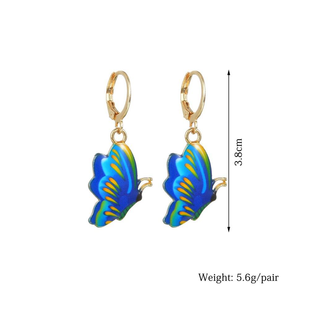 Jewelry fashion personality dripping oil painted butterfly earrings ins popular butterfly earrings