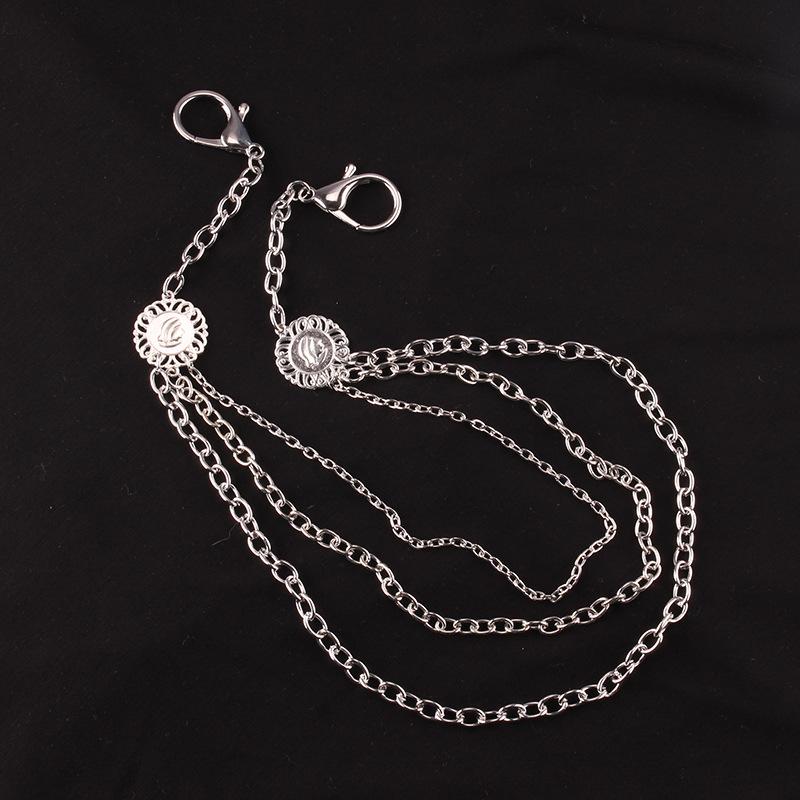 Punk fashion ins jewelry men and women trend hip-hop metal jeans chain beauty head decoration