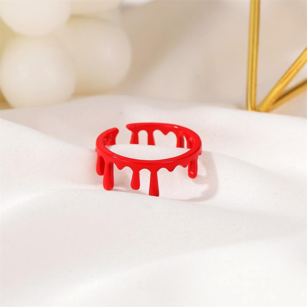 Halloween funny decoration horror vampire cutting fake bloodstain ring personality dark bleeding opening ring