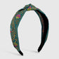 F4545 Ethnic Embroidery Geometric Flower Fashion Headband Retro Leaf Net Red Fabric Knotted Personality Headband