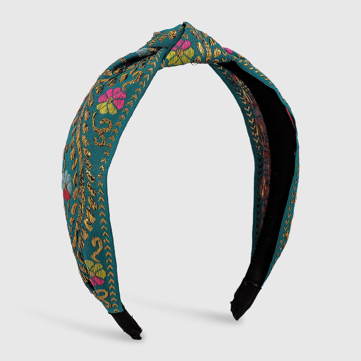 F4545 Ethnic Embroidery Geometric Flower Fashion Headband Retro Leaf Net Red Fabric Knotted Personality Headband