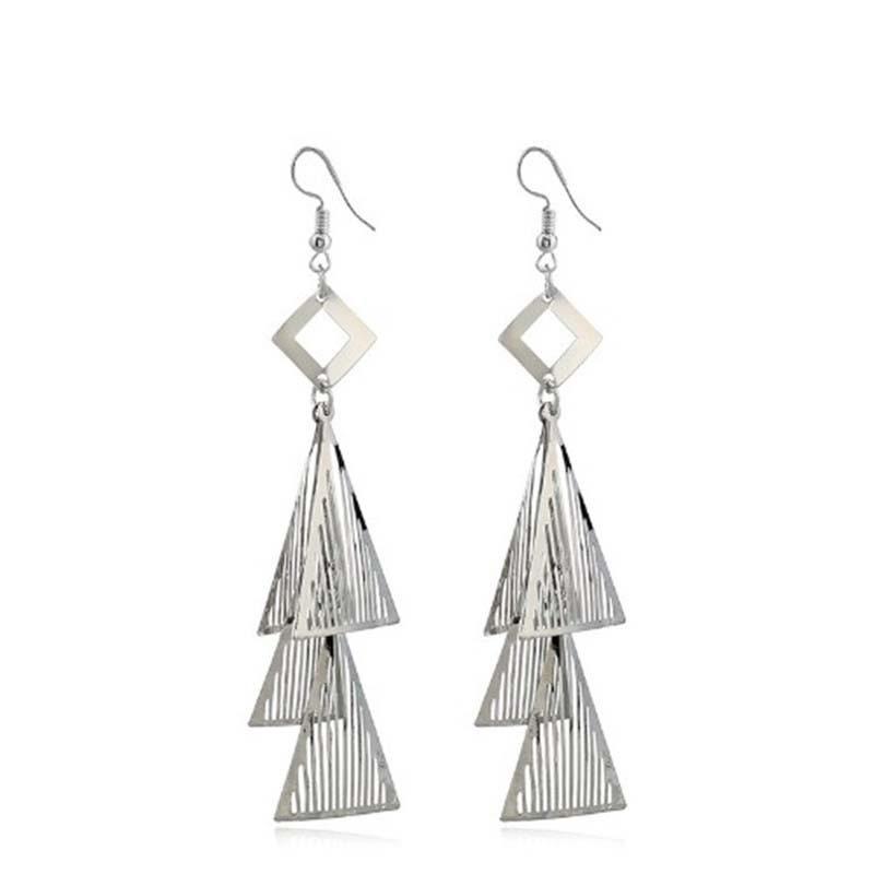 Multi-layer triangle personality hollow earrings vintage earrings earrings