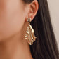 Irregular exaggerated fold earrings trendy street style geometric earrings