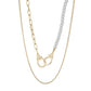 Fashion Alloy Handcuffs Asymmetrical Multilayer Necklace Simple Imitation Pearl Necklace Accessories