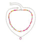 Jewelry Creative Rice Bead Contrasting Color Daisy Heart Necklace Sweet Cool Drop Nectarine Heart Geometric Necklace Female