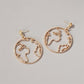 Exaggerated map earrings creative design world map earrings earrings simple round hollow earrings