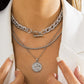 Jewelry Hip Hop Retro Metal Twist Chain Necklace Simple Angel Tag Clavicle Necklace Female