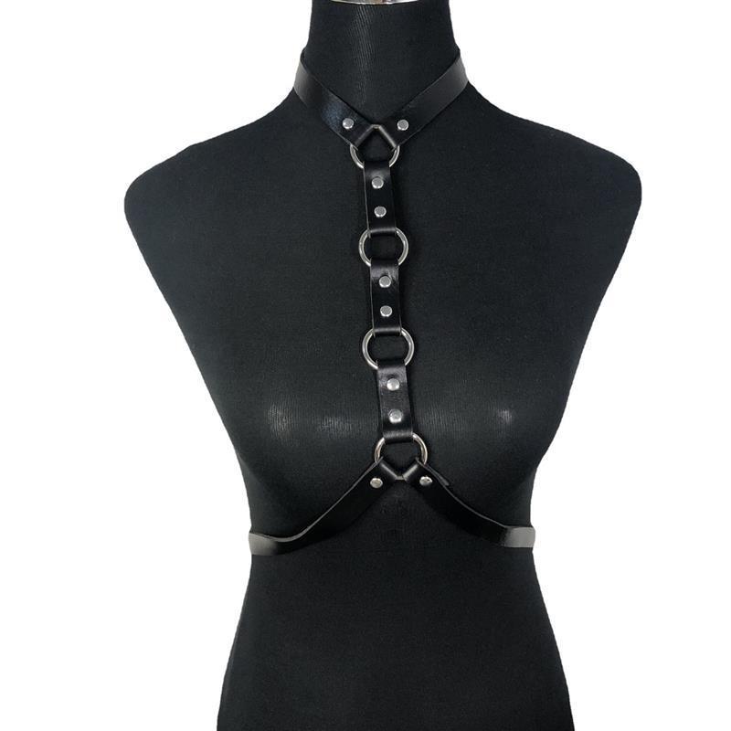 Harajuku punk collar belly belt strap sexy body jewelry trendy female ring PU waist chain accessories belt