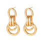 Fashion Versatile Personality Unique Metal Imitation Chain Circle Geometric Mosaic Ladies Earrings