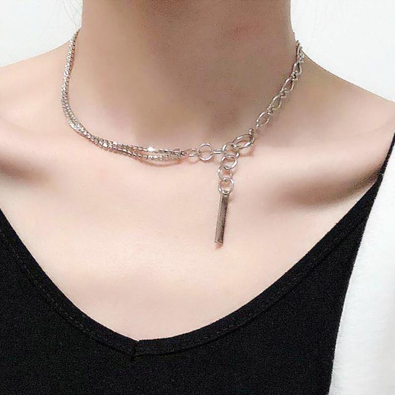 Designer tassel pendant jewelry flash diamond crystal collar necklace choker cold collarbone chain