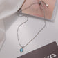 Simple niche light luxury oval titanium steel necklace blue cat's eye pendant clavicle chain temperament design high-end jewelry
