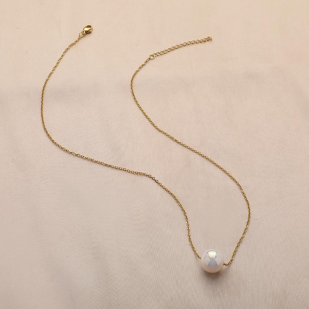 Simple Polarized Mermaid Pearl Necklace Women's Light Luxury Niche Design High-end Clavicle Chain Necklace