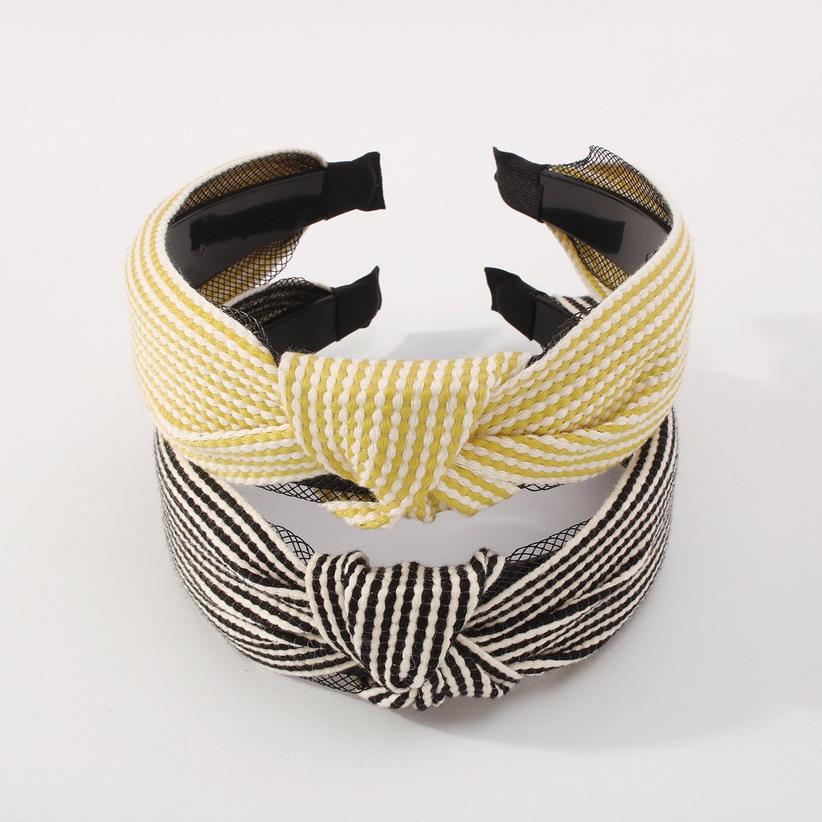 F4747 fabric net red sweet small fresh Mori headband knotted wash face go out press hair plaid simple headband