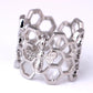 Fashion creative honeycomb bee hollow ring personality geometric hexagonal ring ring hand jewelry