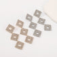 E145 exaggerated multi-layer earrings square full diamond claw chain light luxury earrings heavy industry temperament earrings