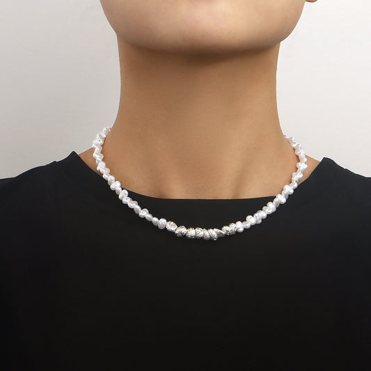 Jewelry Broken Silver Few Two Imitation Pearl Necklace Women's Versatile Sen Department Temperament Clavicle Chain Beaded Necklace