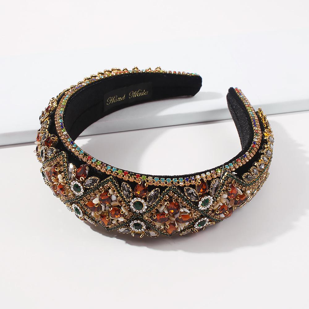 F2524 Fashion Thick Sponge Headband Baroque Show Same Style Headband Heavy Industrial Hair Accessories
