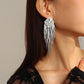 E126 Fashion Tassel Long Earrings Temperament Elegant Diamond Earrings Geometric Creative Internet Celebrity Earrings