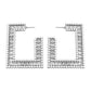 E1444 Exaggerated Design Earrings Imitation Pearl Rhinestone Square Personality Earrings Dinner Show Earrings