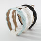 F453 Fashion Geometric Embroidery Flower Headband Cross Weaving Simple Small French Elegant Headband Women