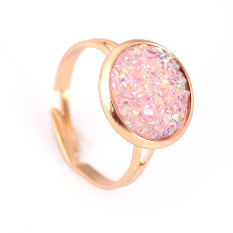 Fashion personality crystal cluster ring simple creative open ring jewelry