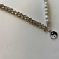Trendy Hip Hop Yin Yang Tai Chi Necklace Retro Cold Imitation Pearl Stitching Asymmetric Clavicle Chain Female