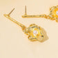 French Retro Irregular Shell Pearl Earrings Fashion Metal Simple Versatile Word Stud Earrings Women