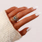 Niche Trend Stainless Steel Opening Adjustable Hollow Heart Eye Ring Versatile Fashion Jewelry