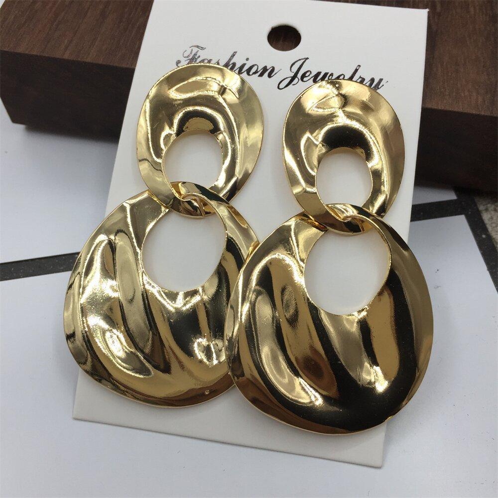 Fashion Water Drop Twisted Ring Earrings Birthday Party Night Performance Earrings Jewelry Stall