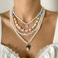 Jewelry creative mix and match multi-variety mushroom butterfly necklace set beaded imitation pearl letter necklace