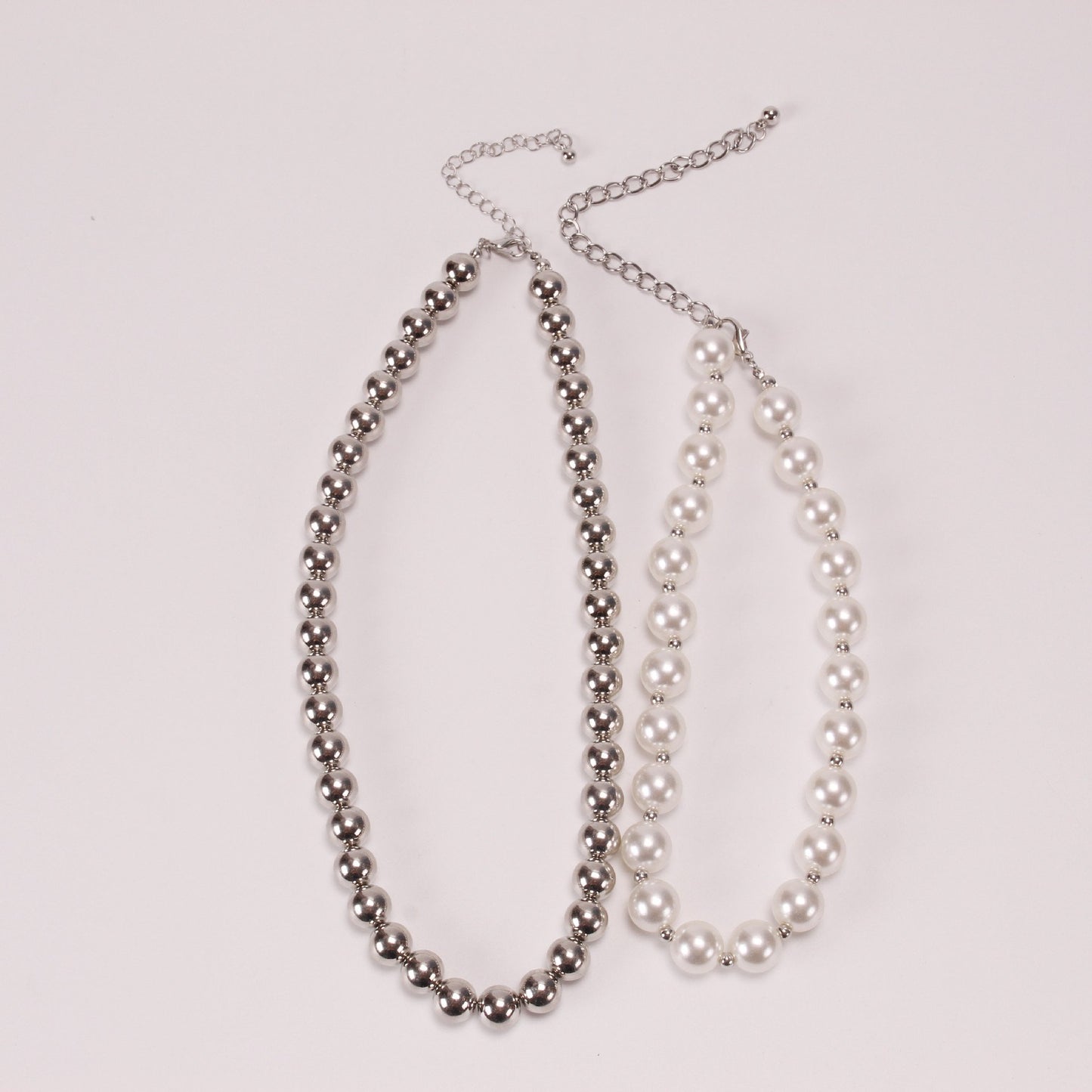 Jewelry Simple Imitation Pearl Geometric Set Necklace Personality Mix and Match CCB Beaded Clavicle Chain