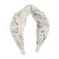 F475 Retro literary and artistic geometric headband elegant printed fabric wide-brimmed headband going out to wash face hair accessories
