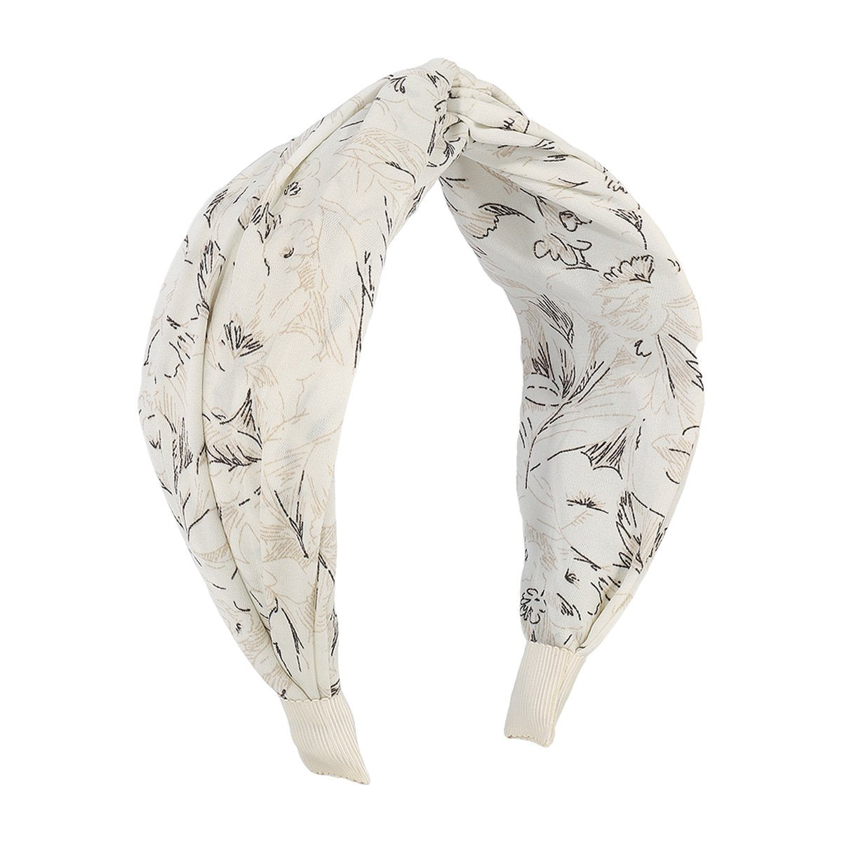 F475 Retro literary and artistic geometric headband elegant printed fabric wide-brimmed headband going out to wash face hair accessories